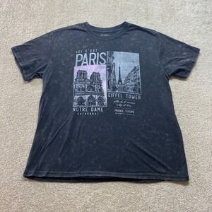 Mighty Fine Shirt Mens 2X‎ Paris Notre Dame Eiffel Tower Graphic Tee Unisex